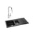 Abode Oriel 1.5 Bowel Inset Black Granite Sink & Tap Pack Additional Image - 9