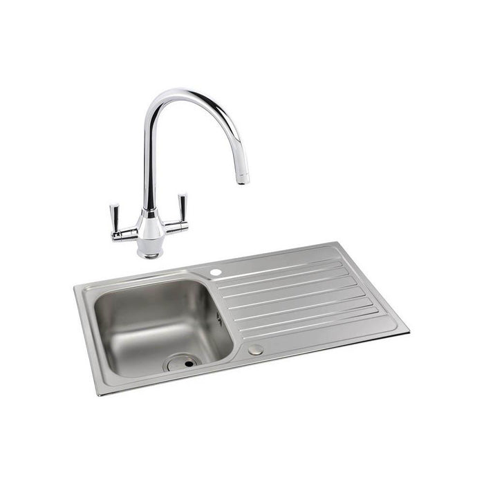 Abode Connekt 1 Bowel Inset Stainless Steel Sink & Tap Pack Additional Image - 6