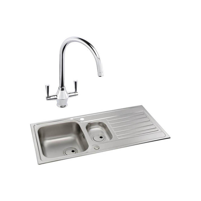 Abode Connekt 1.5 Bowel Inset Stainless Steel Sink & Tap Pack Additional Image - 5