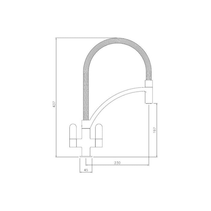 Abode Genio Monobloc Semi-Professional Mixer Tap Additional Image - 3