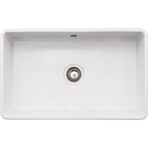 Abode Provincial Large 1.0 Bowl White Ceramic Undermount Kitchen Sink