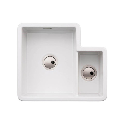 Abode Sandon 1.5 Left Hand Main Bowl White Ceramic Undermount/Inset Kitchen Sink