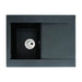 Abode Aspekt 1 Bowel & Drainer Granite Inset Sink - Black Metallic