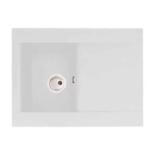 Abode Aspekt 1 Bowel & Drainer Granite Inset Sink - White