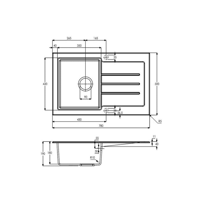Abode Xcite 1 Bowel Inset Black Metallic Sink & Tap Pack Additional Image - 14