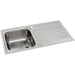 Abode Connekt Flushfit 1 Bowel & Drainer Inset Sink - Stainless Steel Additional Image - 1