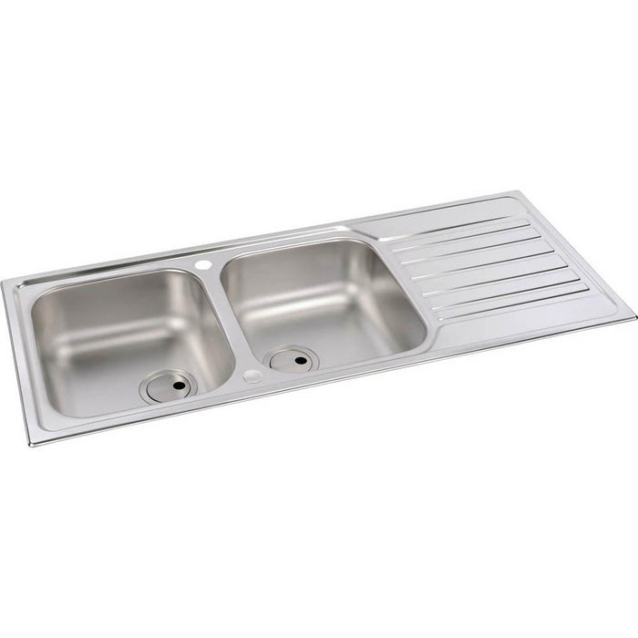 Abode Connekt 2 Bowel & Drainer Inset Sink - Stainless Steel Additional Image - 1