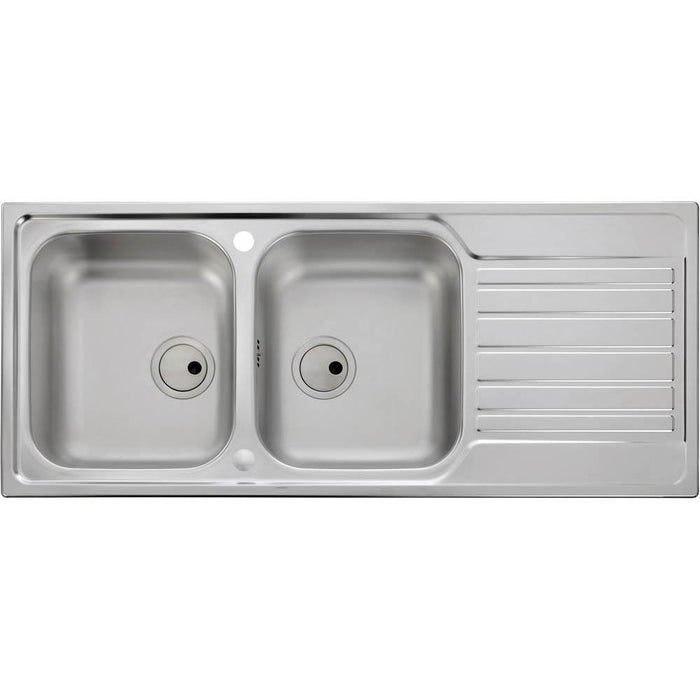 Abode Connekt 2 Bowel & Drainer Inset Sink - Stainless Steel