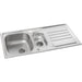 Abode Mikro 1.5 Bowel & Drainer Inset Sink (Boxed inc. wastes) - Stainless Steel Additional Image - 1