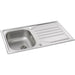 Abode Mikro 1 Bowel & Drainer Inset Sink (Boxed inc. waste) - Stainless Steel Additional Image - 1