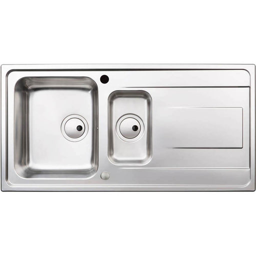 Abode Ixis 1.5 Bowel & Drainer Inset Sink - Stainless Steel