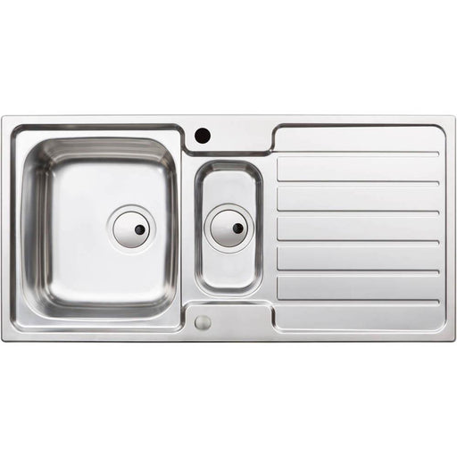 Abode Neron 1.5 Bowel & Drainer Inset Sink - Stainless Steel
