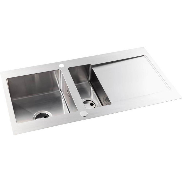 Abode Verve 1.5 Bowel & Drainer Inset Sink - Stainless Steel Additional Image - 1
