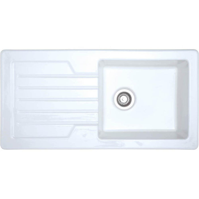 Prima 1B 1D White Reversible Inset Ceramic Sink