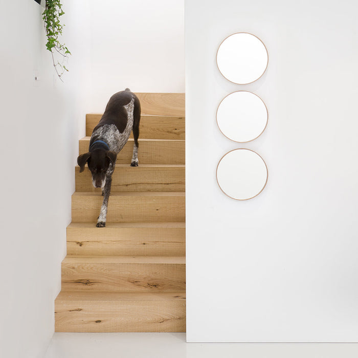 Glance Round Wall Mirror 310 - Natural Oak - Unbeatable Bathrooms