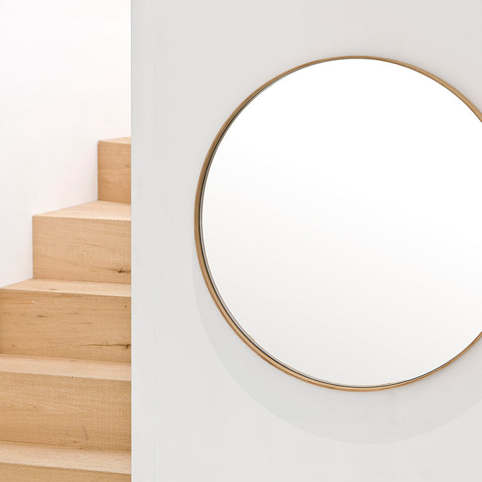 Glance Round Wall Mirror 660 - Natural Oak - Unbeatable Bathrooms