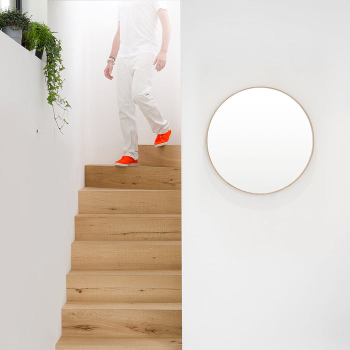 Glance Round Wall Mirror 660 - Natural Oak - Unbeatable Bathrooms