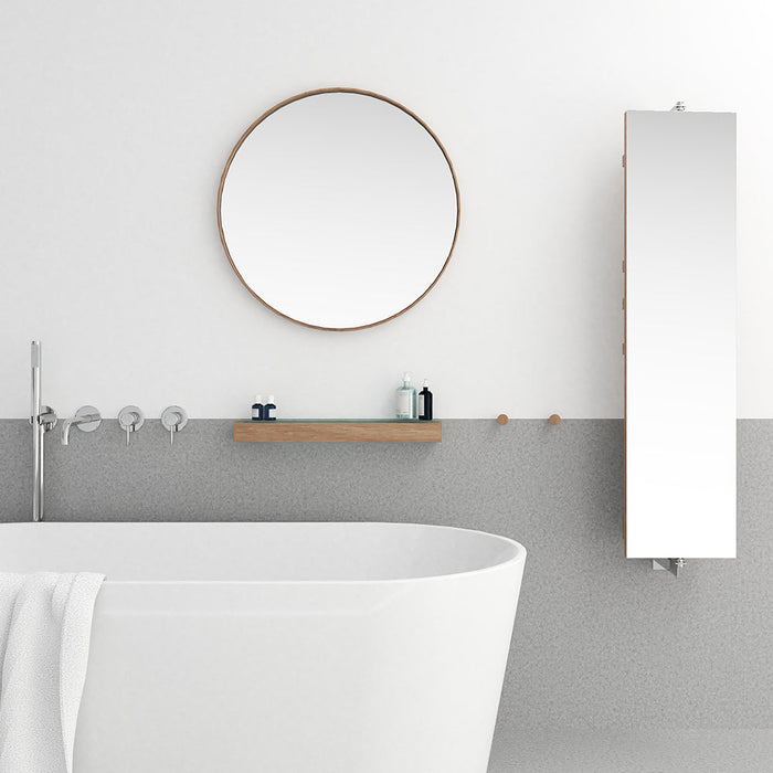 Glance Round Wall Mirror 660 - Natural Oak - Unbeatable Bathrooms