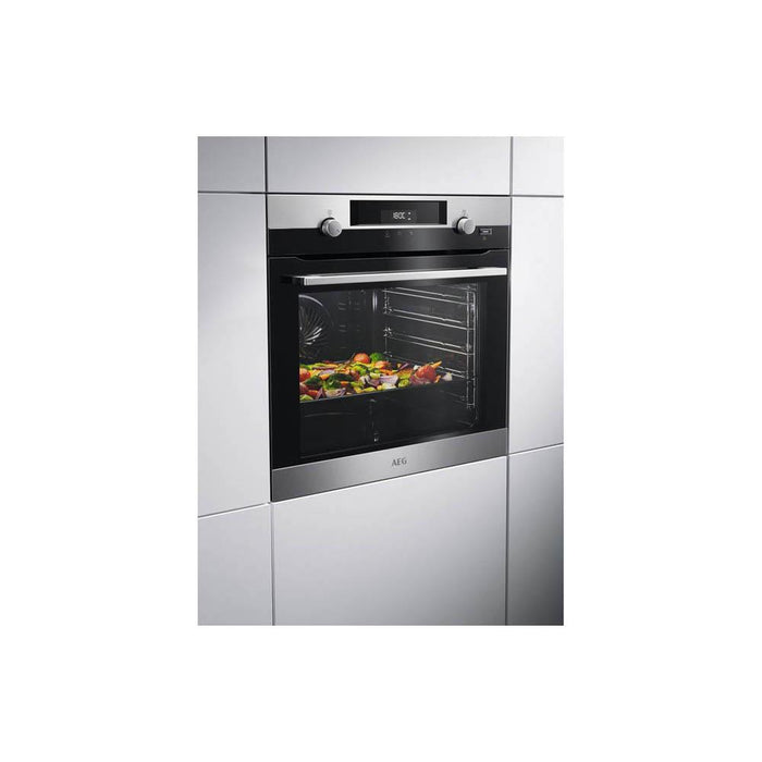 AEG BPK556220M Built In Single Pyrolytic Oven with SteamBake - Stainless Steel