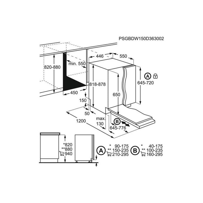 AEG FSE62407P Fully Integrated  9 Place Slimline Dishwasher