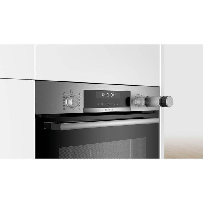 Bosch Serie 6 HRS578BS6B Built In Stainless Steel Single Pyrolytic Oven With SteamAdditional-Image-1