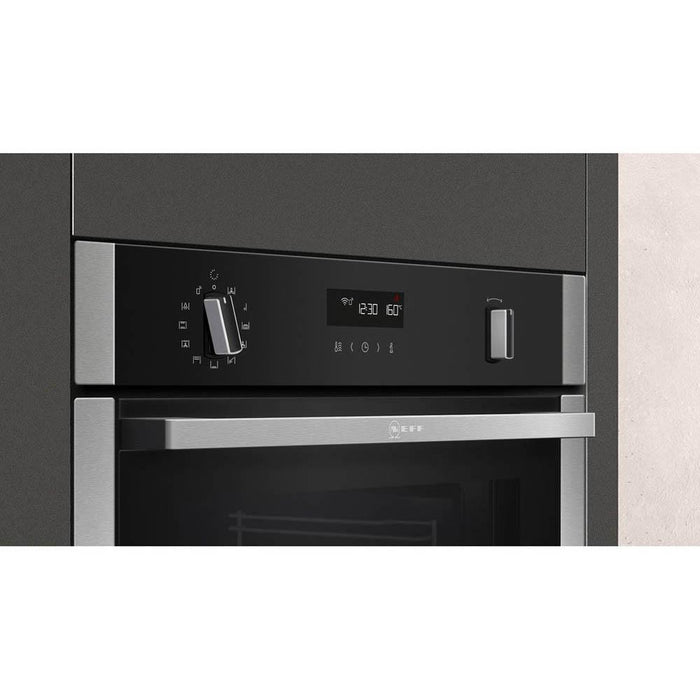 Neff N50 B5ACH7AH0B Stainless Steel Built In Single Slide and Hide Pyrolytic Oven