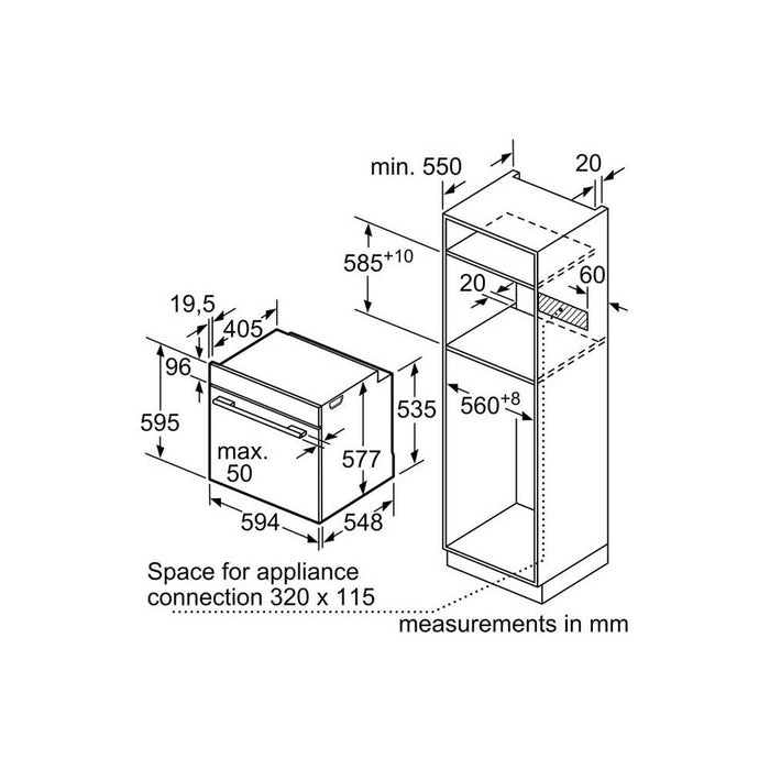 Neff N50 B5ACH7AH0B Stainless Steel Built In Single Slide and Hide Pyrolytic Oven