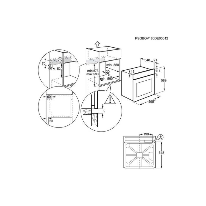 Zanussi ZOHNX3X1 Built In Stainless Steel Single Electric Oven Additional Image - 3