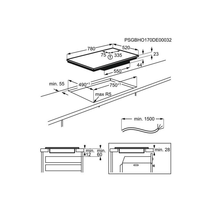 Zanussi ZHRN883K 80cm Black Electric Hob Additional Image - 4