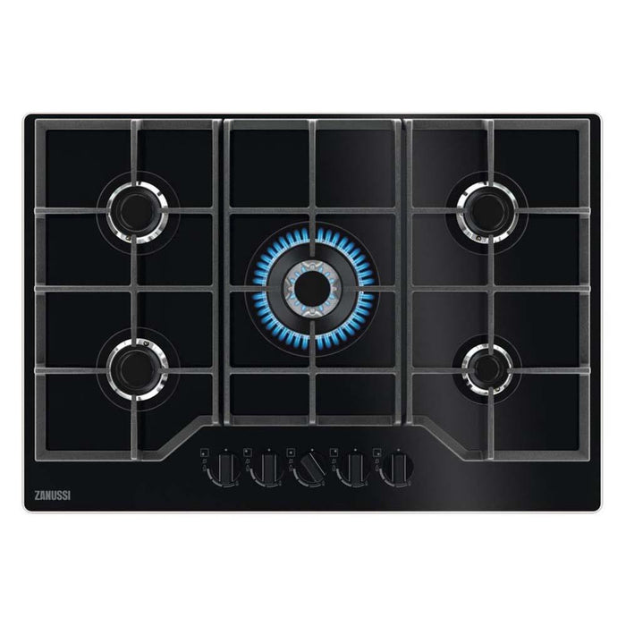 Zanussi ZGGN755K 75cm Black Gas on Glass Hob