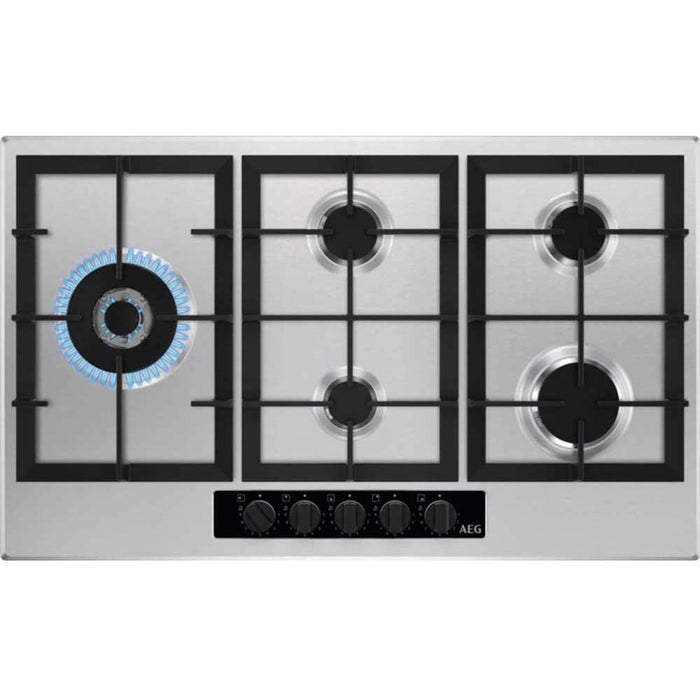 AEG HGB95522YM 90cm Stainless Steel Gas Hob