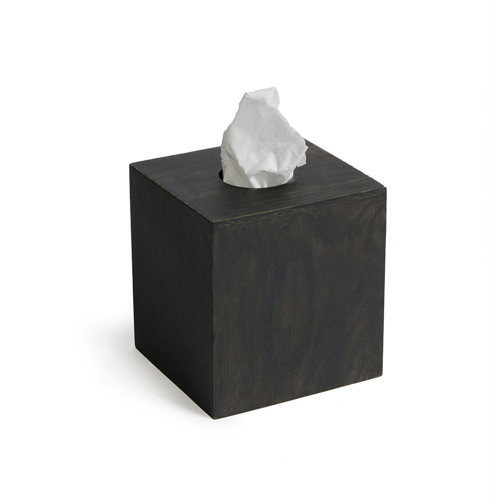 Wooden Cube Tissue Box Mezza - Dark Oak