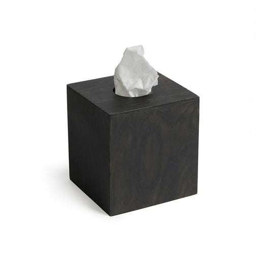 Wooden Cube Tissue Box Mezza - Dark Oak - Unbeatable Bathrooms
