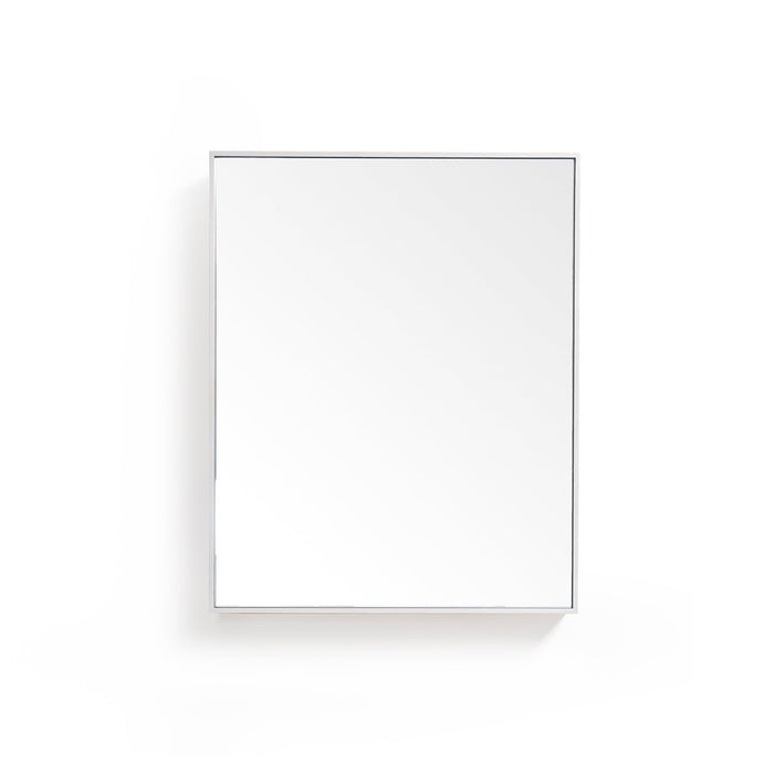 550mm Slimline Bathroom Mirror Cabinet - Oyster White - Unbeatable Bathrooms