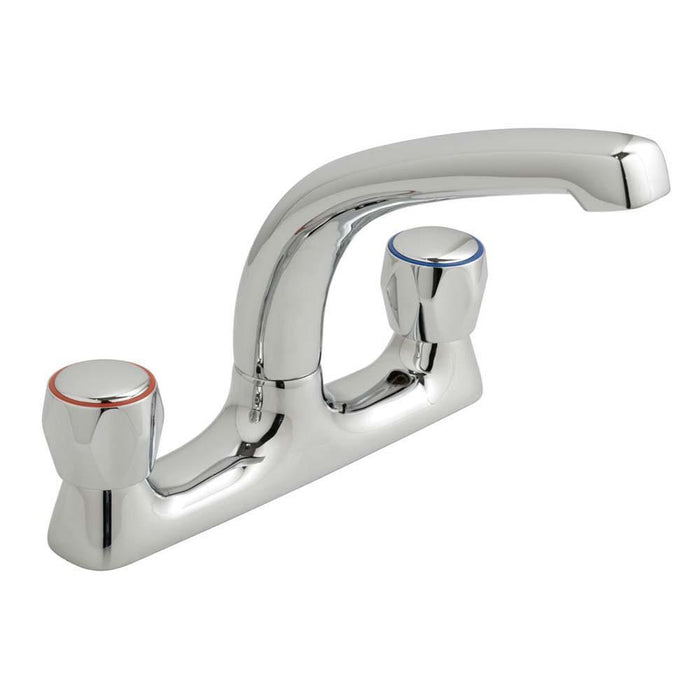 Vado Astra Contract Two Hole Deck Mounted Sink Mixer with Swivel Spout - Unbeatable Bathrooms