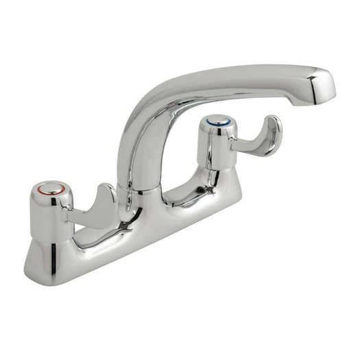 Vado Astra Lever Two Hole Deck Mounted Sink Mixer with Swivel Spout - Unbeatable Bathrooms