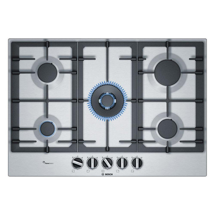 Bosch Serie 6 PCQ7A5B90 75cm Gas Hob - Stainless Steel