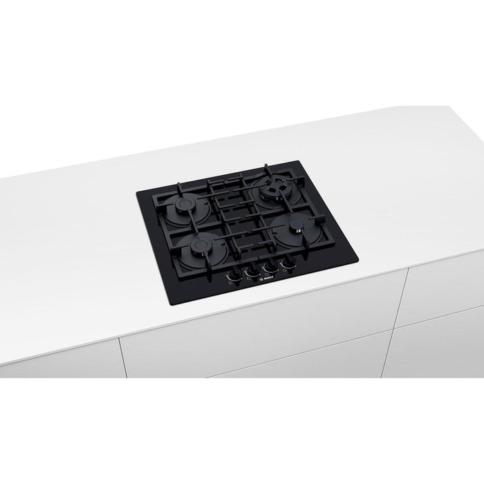 Bosch Serie 4 PNP6B6B90 60cm Gas On Glass Hob - Black Glass Additional Image 2