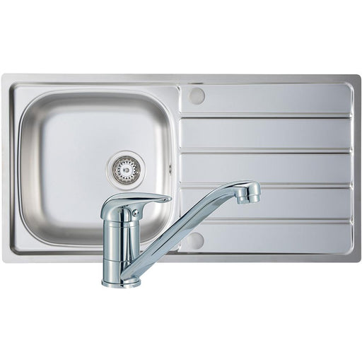 Kitchen Prima Polished Stainless Steel 1B Sink & Tap Pack