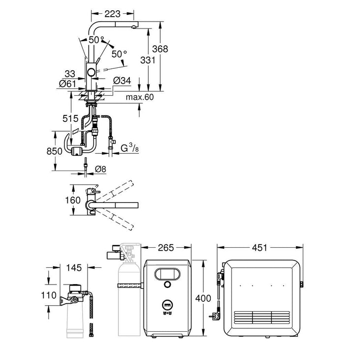 Grohe Blue Professional L-Spout Kit - Unbeatable Bathrooms