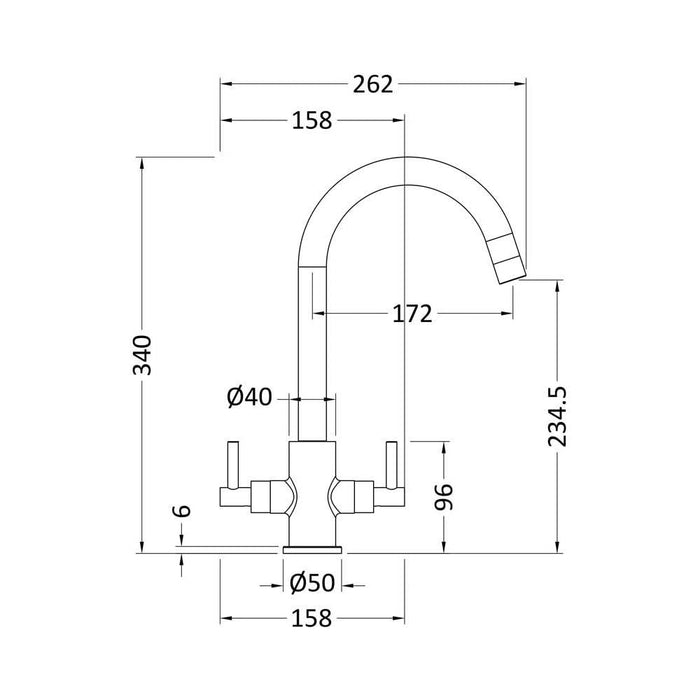 Nuie Swivel Spout Kitchen Sink Mixer - Unbeatable Bathrooms