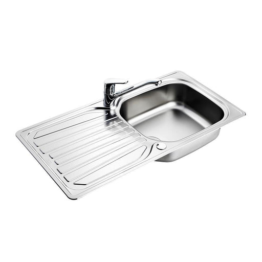 Armitage Shanks Sandringham Select Sink, Inset Stainless Steel Single Bowl Complete with 1-1/2inch Basket Strainer Waste - Unbeatable Bathrooms